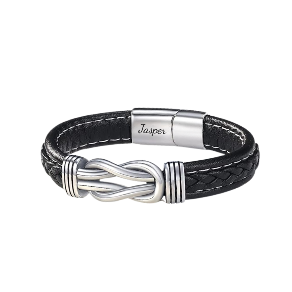 Til Min Søns - Mor Og Søn Forenet Sammen For Evigt - Personlig Infinity Armbånd