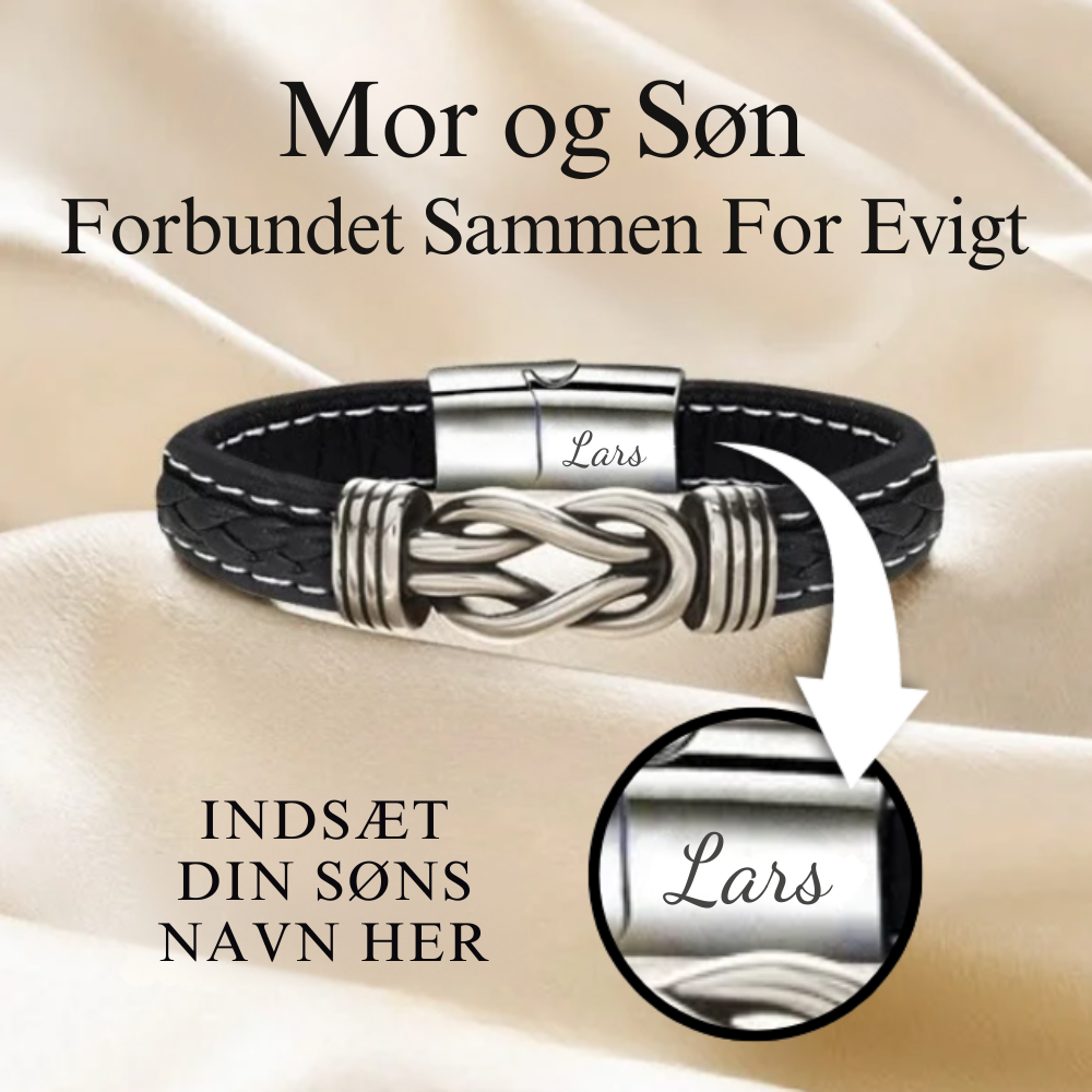 Til Min Søns - Mor Og Søn Forenet Sammen For Evigt - Personlig Infinity Armbånd