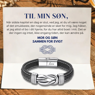 Til Min Søns - Mor Og Søn Forenet Sammen For Evigt - Personlig Infinity Armbånd